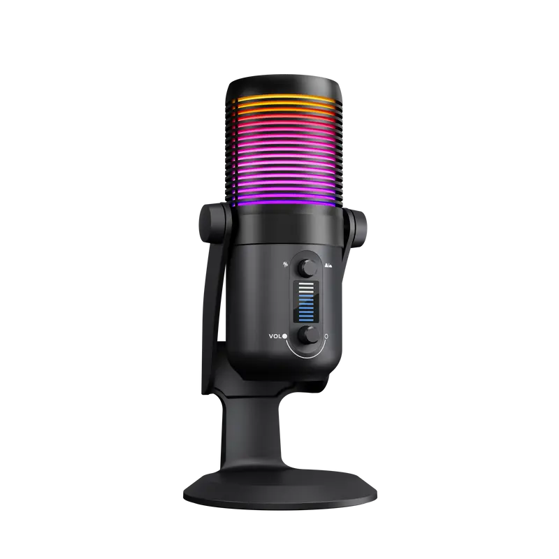 Diyez RGB Ses Göstergeli Masaüstü Mikrofon-Siyah