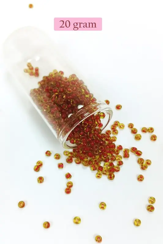 Dökme Cam Kum Boncuk (8/0) 3 mm - 20 Gram - Şeffaf Açık Kahve - BNC148