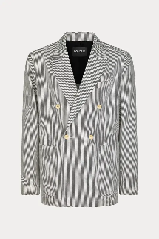 Dondup Çizgili Kruvaze Spor Blazer Ceket