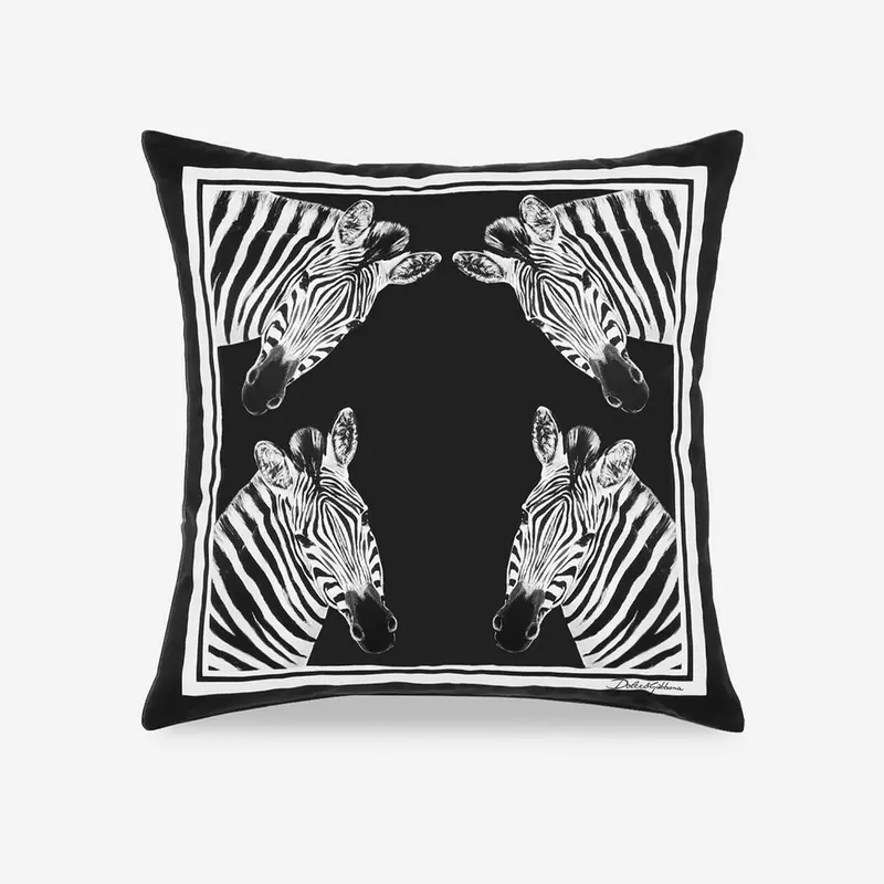 Duchesse Zebra Desenli Pamuk Yastık