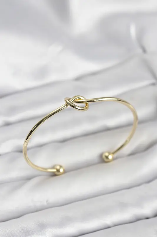 Düğüm Model Pirinç Gold Renk Kadın Bileklik