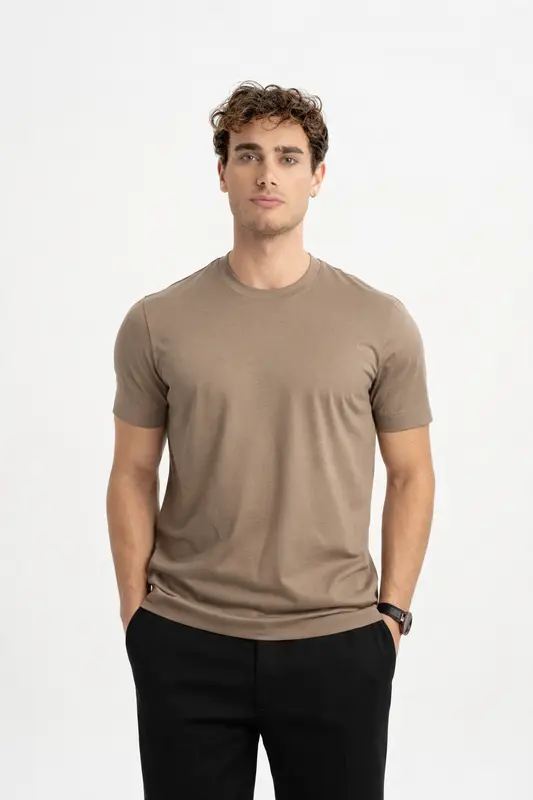 DÜMREK Vizon Merserize Kısa Kollu T-Shirt