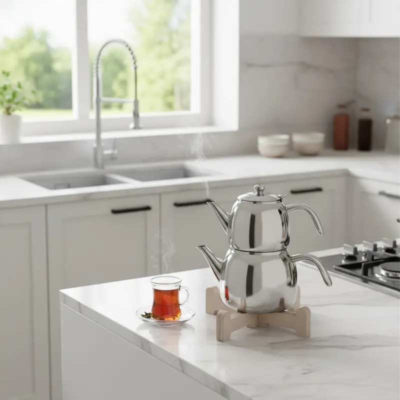 Düz Nihale Ahşap Servis Altlığı | 31 cm Dekoratif Masa Koruyucu | Mutfak ve Servis Kullanımı