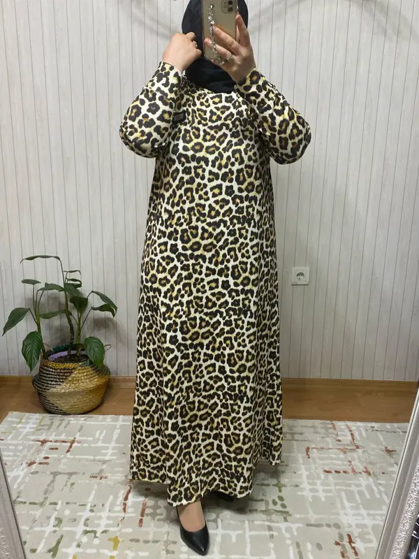 Elsi Leopar Desen Elbise