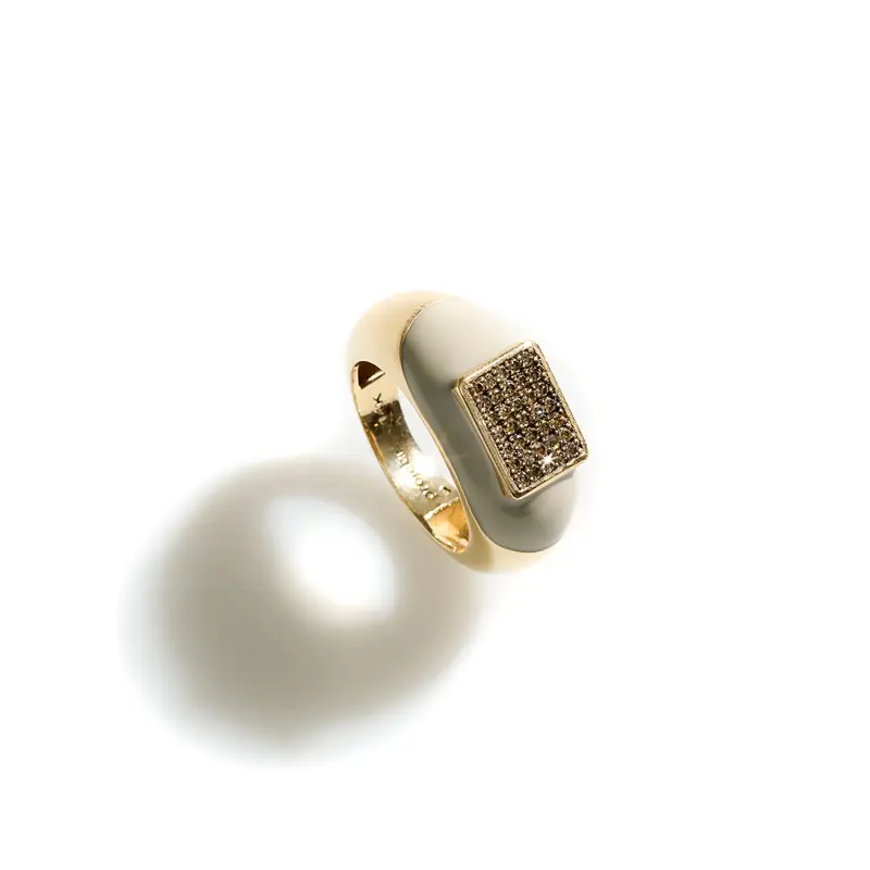 Enamel Cognac Diamond Ring