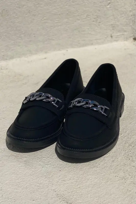 Entra Siyah Nubuk Kadın Loafer
