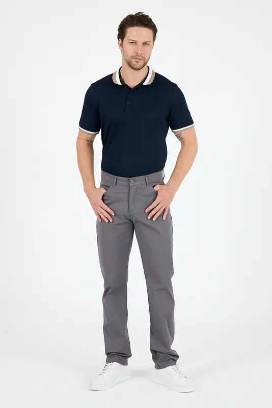 Erkek Regular Fit GabardinPamukElastan Rahat Günlük Klasik Düz Kesim Pantolon 1162