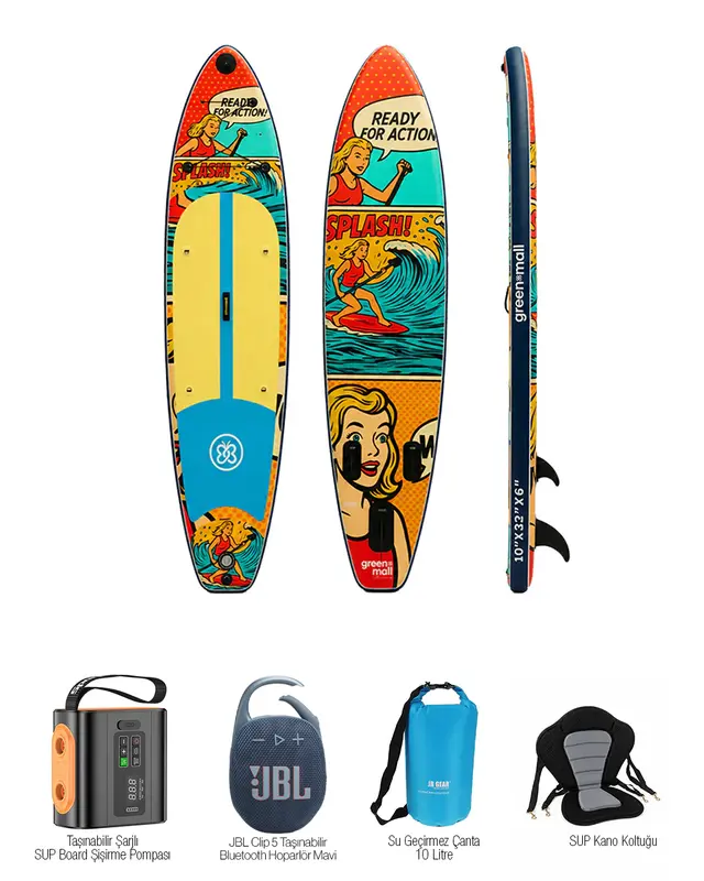 Explorer Set – Poppy Şişme SUP Board / Paddle Board 330 cm