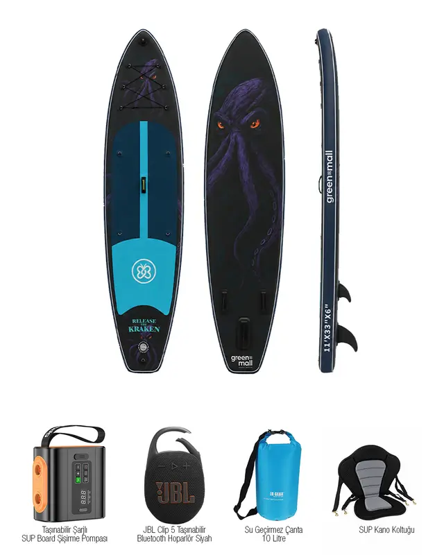 Explorer Set – Release The Kraken Şişme SUP Board / Paddle Board 330 cm