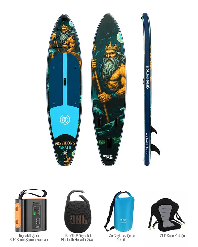 Explorer Set – Wrath Of Poseidon Şişme SUP Board / Paddle Board 330 cm