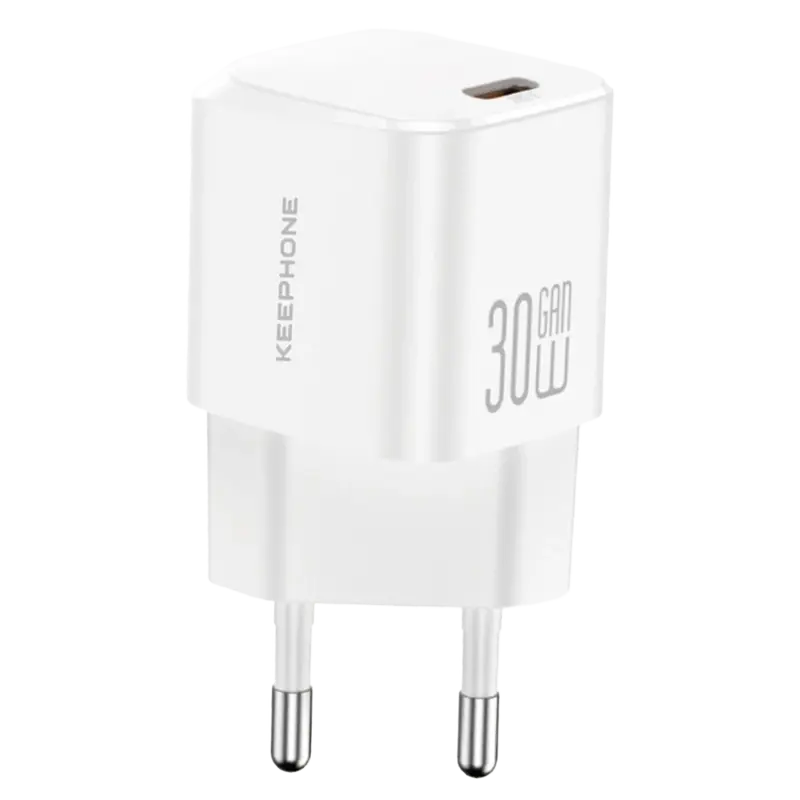 GaN Wall 1 Adet 30W Type-C Çıkışlı GaN Şarj Cihazı - Beyaz