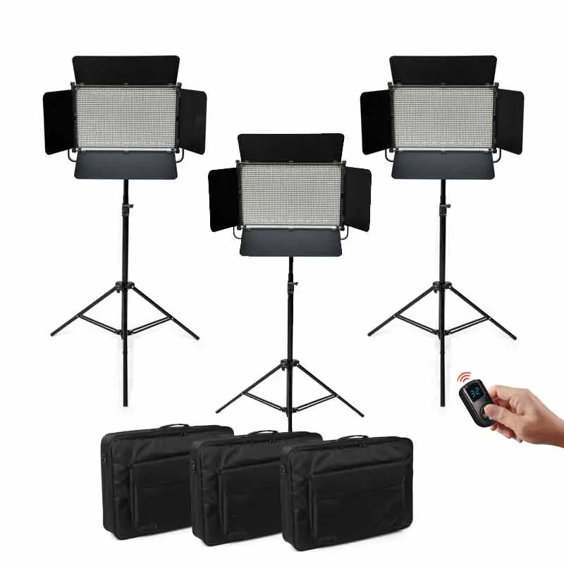 GDX CF-LED 2020C 3’lü LED Video Işığı Seti 360W BiColor CRI 95+ 21600LM Profesyonel Stüdyo Seti