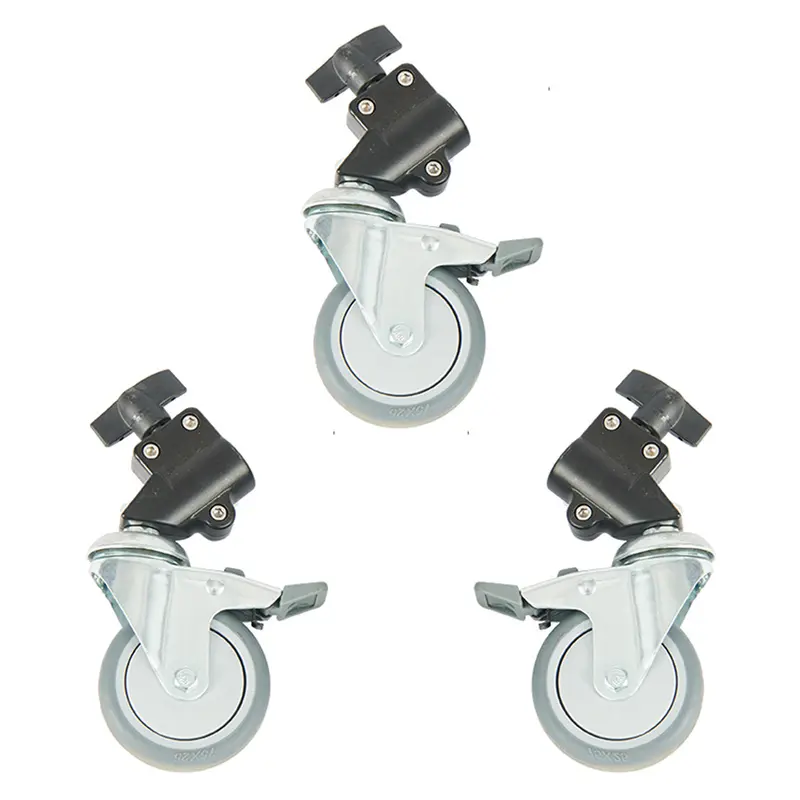GDX F291 Işık Ayağı ve Tripod Teker Seti 3’lü Frenli Sessiz Kauçuk Tekerlek