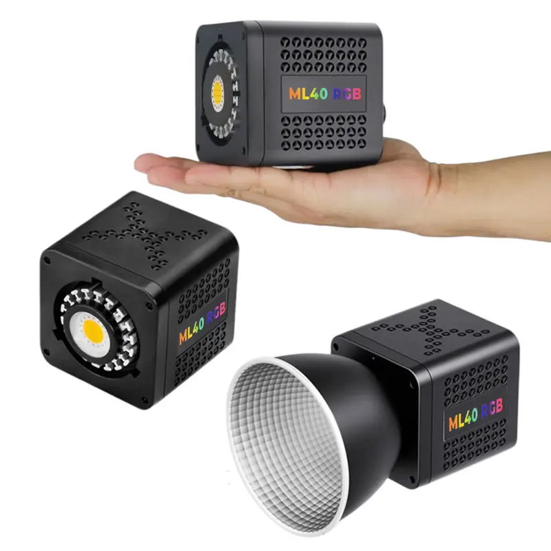 GDX ML40RGB 40W RGB COB Led Video Işığı Bataryalı 20 Efektli YouTube Vlog Işık Seti
