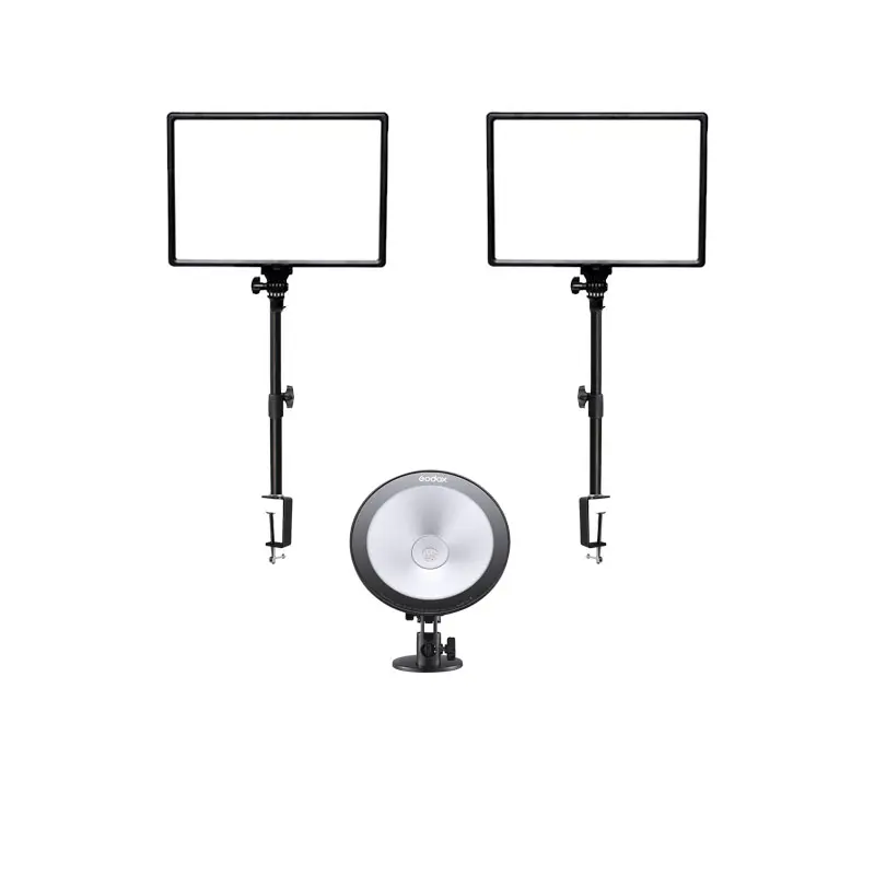 GDX PRO GX-300 2'li Bataryalı Soft Light Set ve Godox CL10 RGB Profesyonel Yayıncı Seti