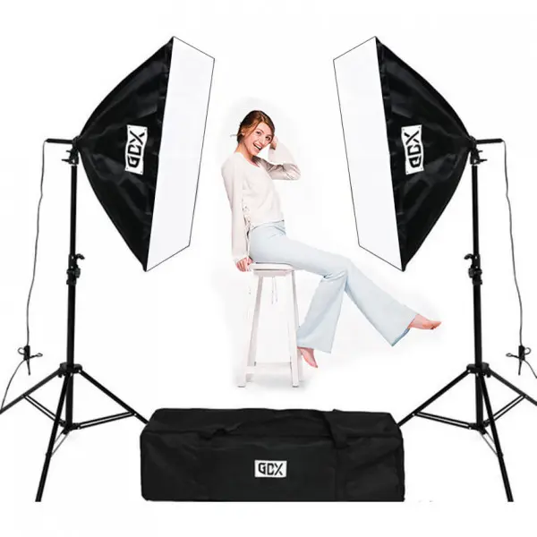 GDX TLB-2 Twin Pro 50x70 cm 2'li Softbox E-Ticaret Ürün Fotoğraf ve Video Çekim Işık Seti (Lambasız)