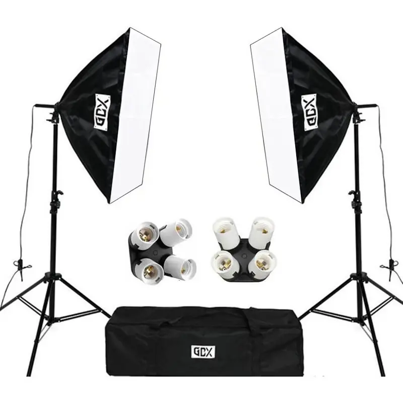 GDX TLB-4 Pro Light 50x70 cm 4 Duylu 2'li Softbox Fotoğraf ve Video Çekim Işık Seti (Lambasız)
