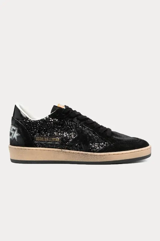Golden Goose Ball-Star Payetli Nubuk Deri Sneaker Ayakkabı
