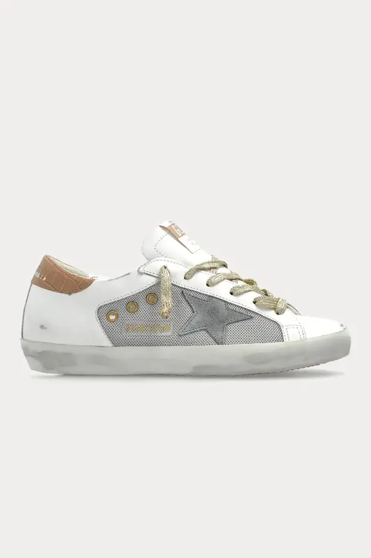 Golden Goose Super-Star Fileli Deri Sneaker Ayakkabı