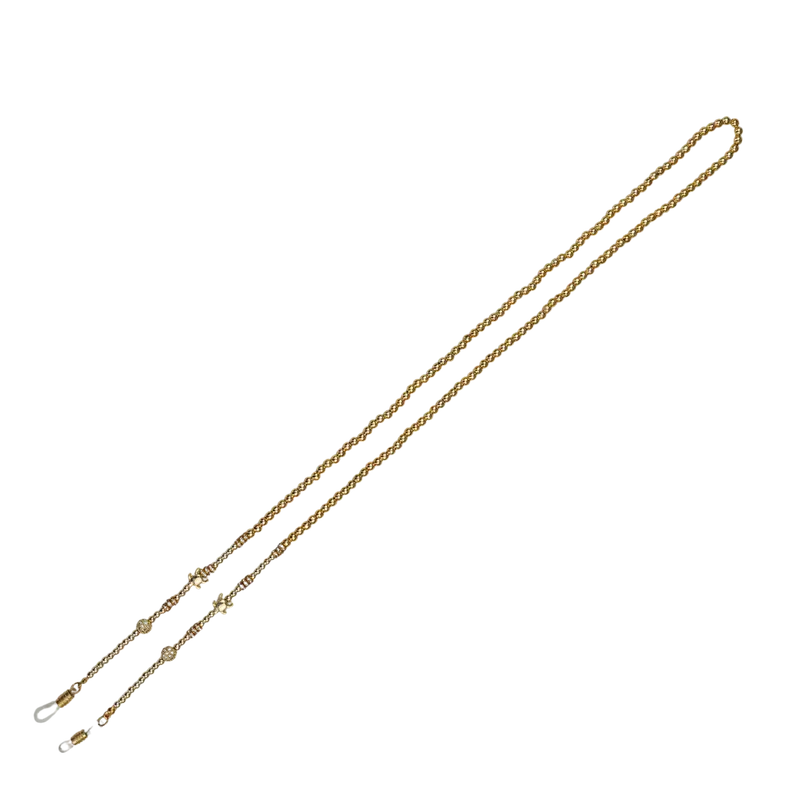 Golden Look Altın Kaplama Zirkon Taşlı Gözlük Askısı – EyewearCharm (Glasses Chain)| Happyangels