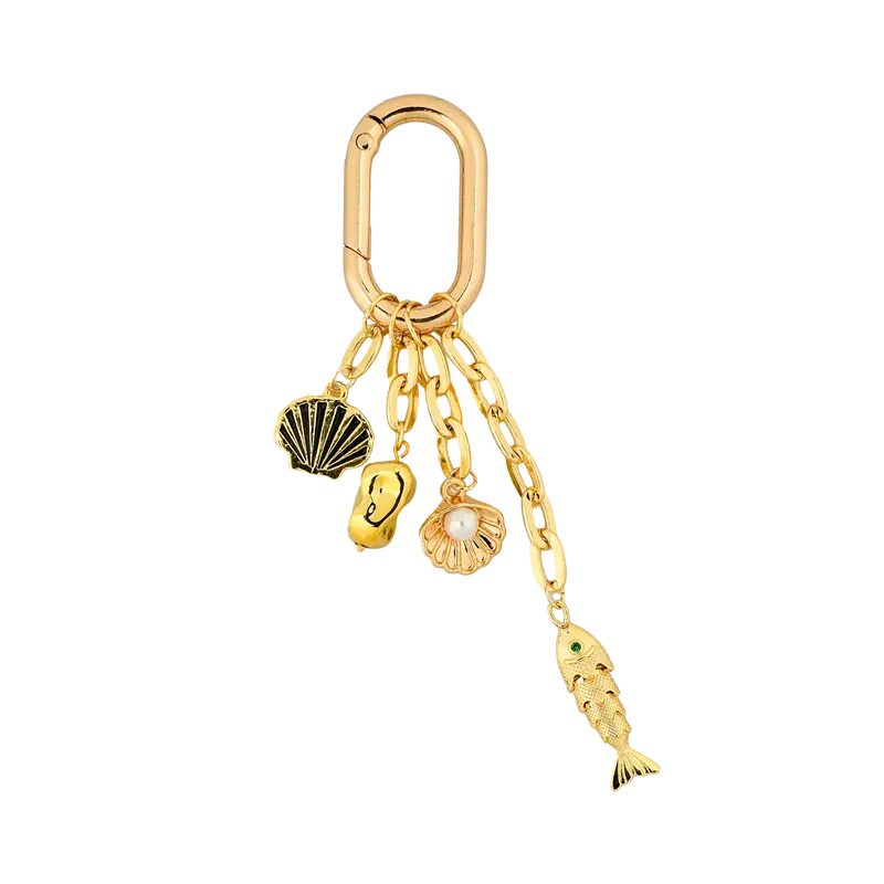 Golden Shore Altın Kaplama Zincirli Çanta Süsü – KeyCharm (Bag Charm) | Happyangels
