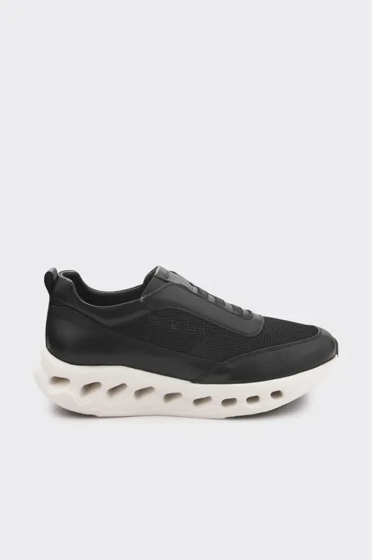 Hakiki Deri Lazer Kesim Erkek Sneaker