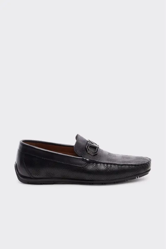 Hakiki Deri Tokalı Erkek Loafer Ayakkabı