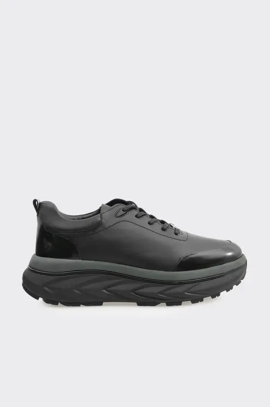 Hakiki Deri Yüksek Taban Erkek Sneaker