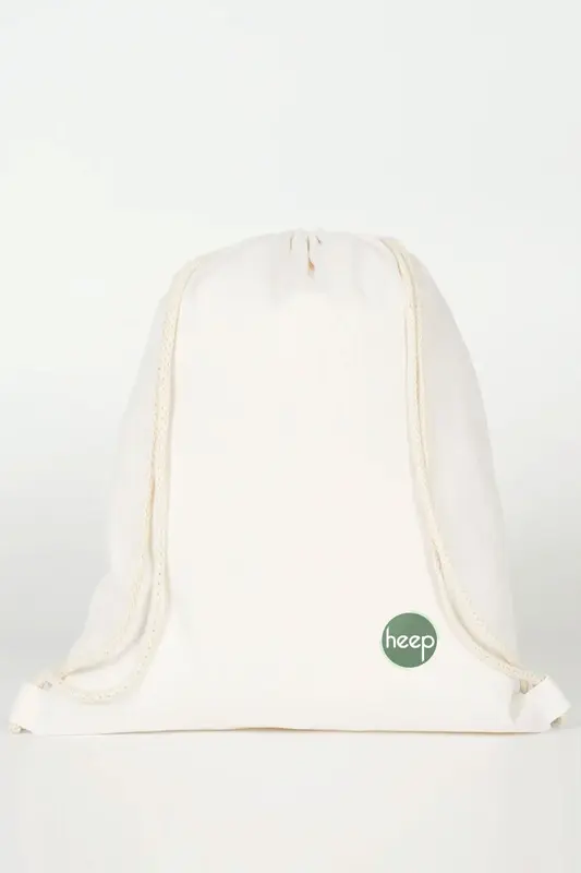 Heep Krem 35x40 cm Unisex Ham Bez Büzgülü Sırt Ayakkabı Çantası