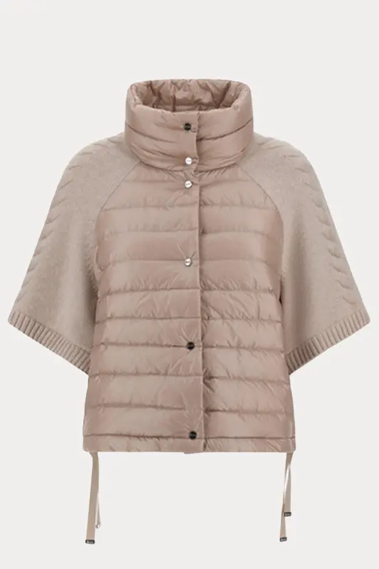 Herno Örgü Yün Kollu Dik Yaka Puffer Ceket