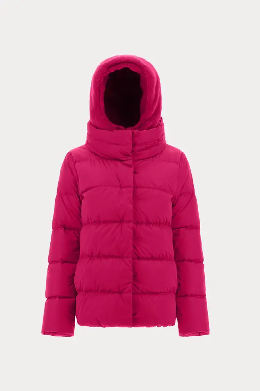 Herno Peluş Kapüşonlu Puffer Mont