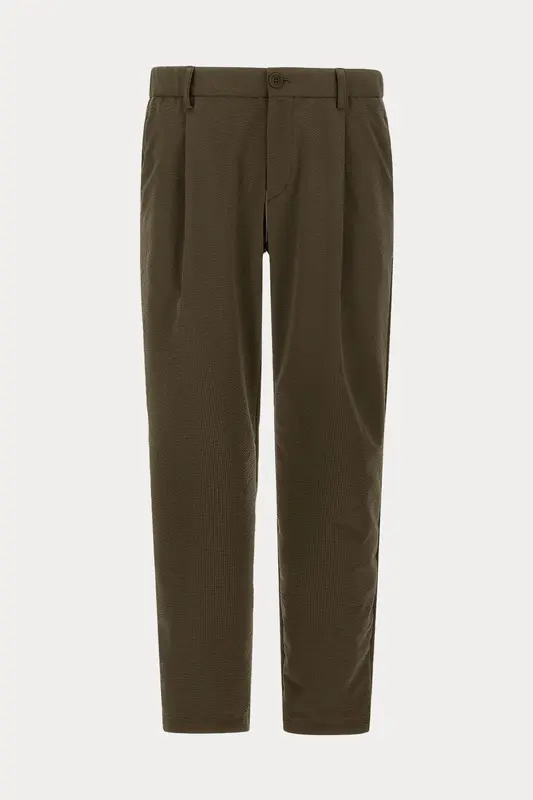 Herno Regular Fit Dokulu Kumaş Tek Pile Beli Lastikli Pantolon