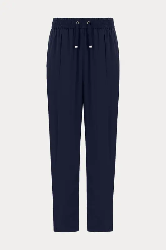 Herno Relaxed Fit Beli Lastikli Yandan Cepli Streç Pantolon