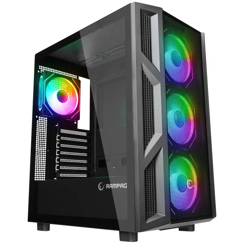 Humble Mesh 650W 80 Plus Bronze 4x12cm RGB Fan Atx Mid-T Oyuncu Kasası-Siyah