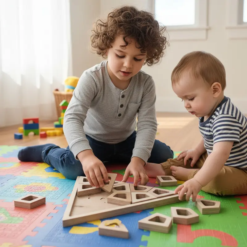 Huş Ahşap Üçgen Puzzle | Dekoratif Zeka Oyunu | El Yapımı Ahşap Puzzle