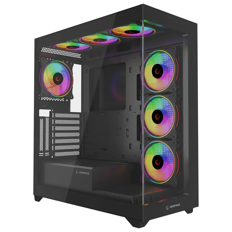 Hydra V3 Black 750W 80+ Bronze 7x12cm RGB Fan Atx Mid-T Oyuncu Kasası-Siyah