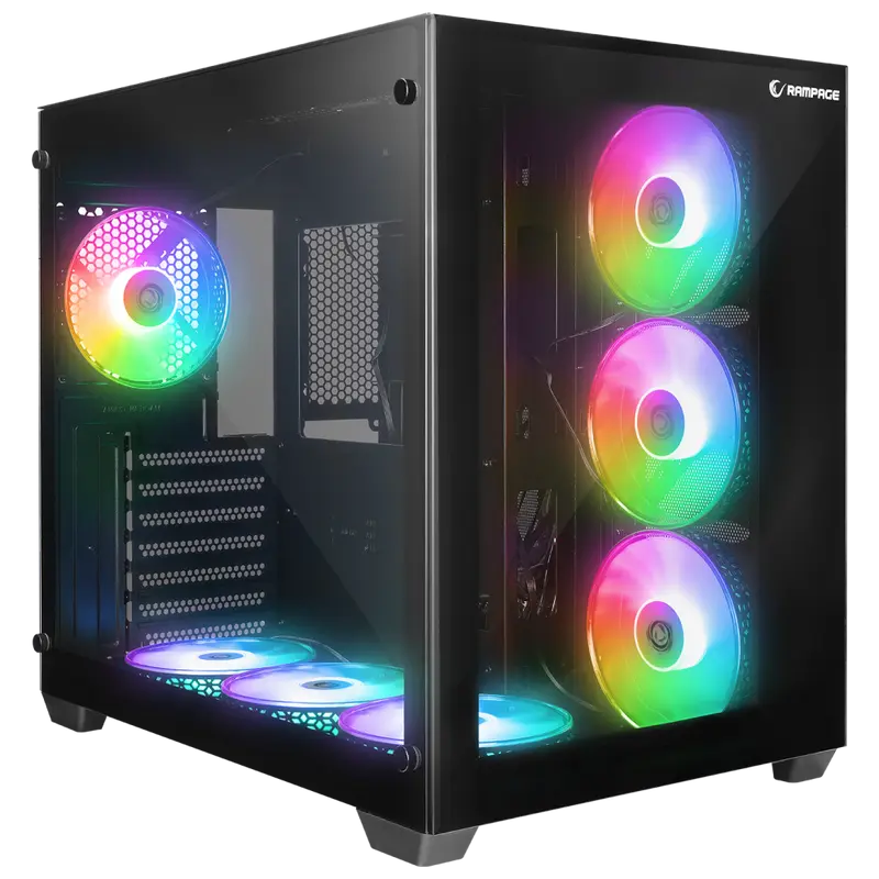 Iceblade Temperli Camlı 7x12 cm ARGB Fan Atx Mid-T Oyuncu Kasası-Siyah