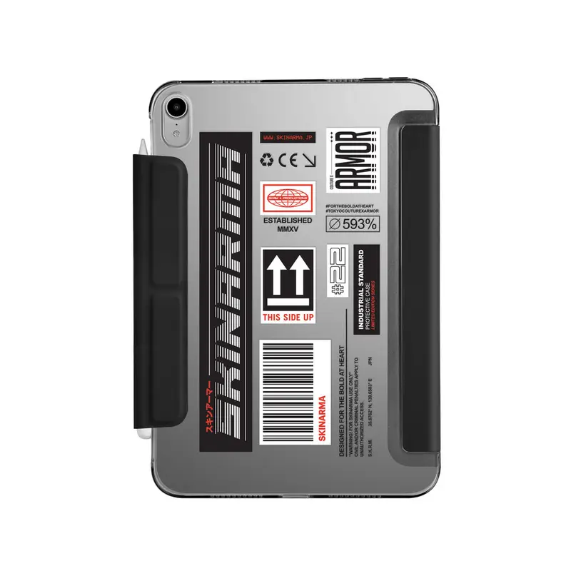 iPad Air 11 2024 Uyumlu Kılıf SkinArma Sticker Tasarımlı Kalemlikli Arkası Şeffaf Standlı Magnetik Taito Kılıf