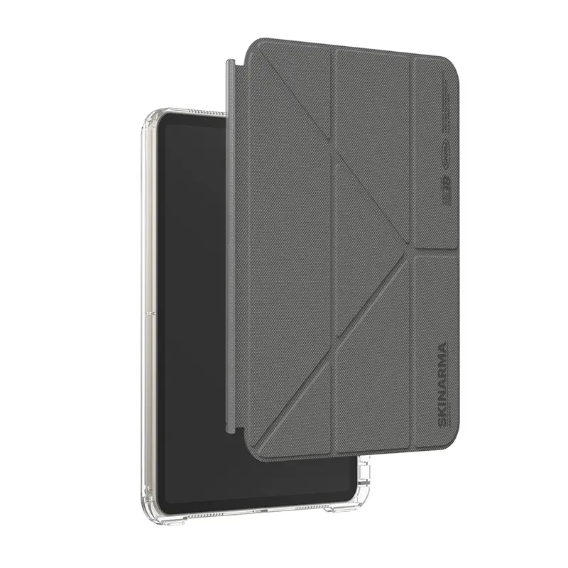 iPad Pro 11 2024 Uyumlu Kılıf Skinarma Kalemlikli Arkası Şeffaf Standlı Sticker Paketli Magnetik Zeta Kılıf