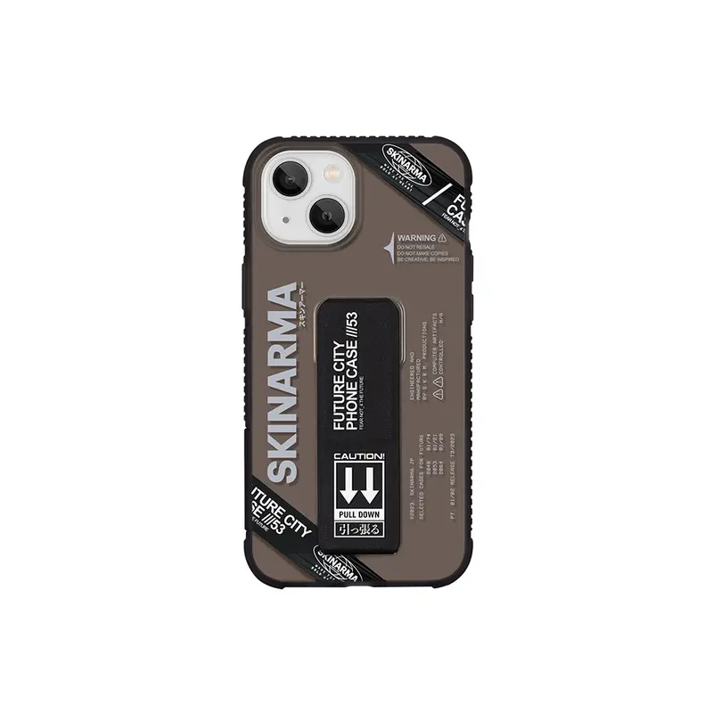 iPhone 13 Uyumlu Kılıf Skinarma Şeffaf Desenli Airbag Tasarımlı Standlı Shimma Kapak