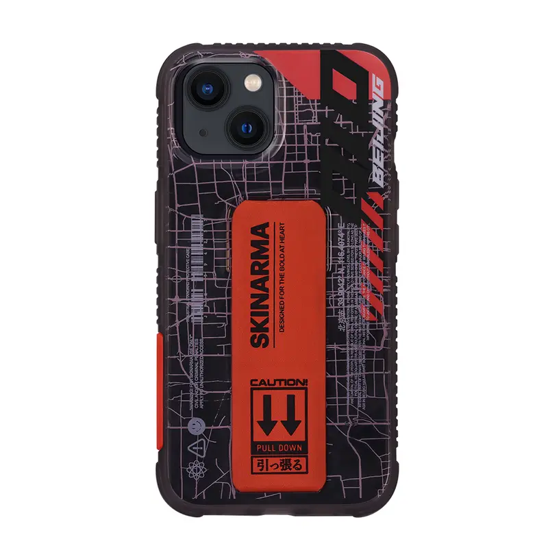 iPhone 13 Uyumlu Kılıf Skinarma Şeffaf Desenli Standlı Ryoiki Kapak