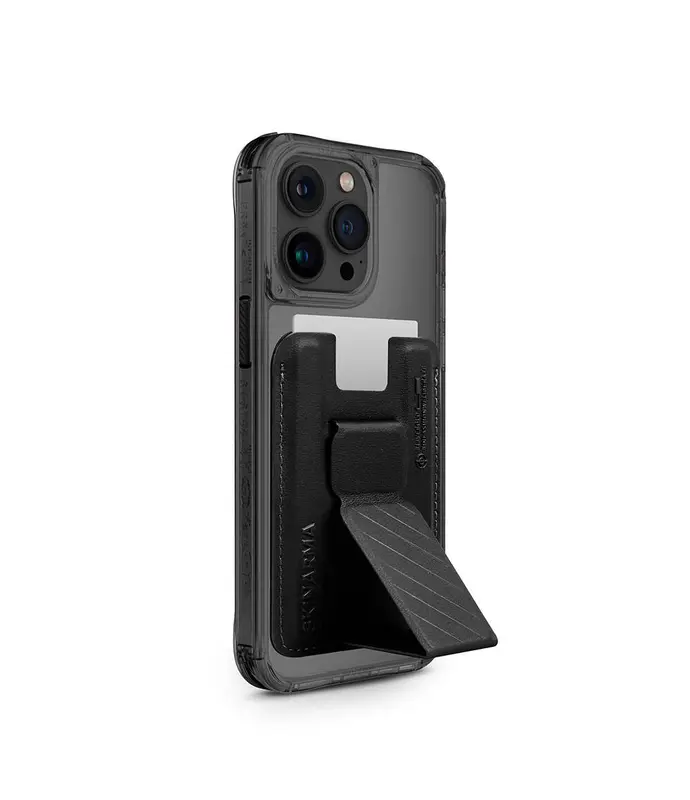 iPhone 15 Pro Max Uyumlu Kılıf SkinArma Şeffaf Manyetik Tutucu Özellikli Kado Kartlıklı Saido Kapak