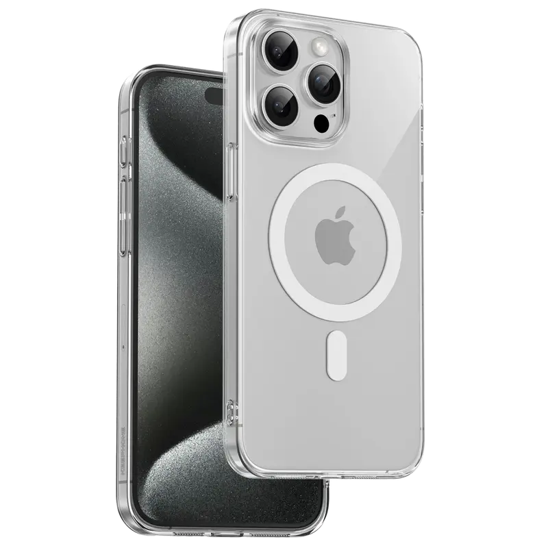 iPhone 15 Pro Max X-Crystal Slim Magsafe Kılıf - Şeffaf