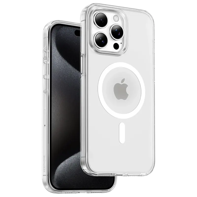 iPhone 15 Pro Non Yellow Şeffaf Magsafe Kılıf - Şeffaf