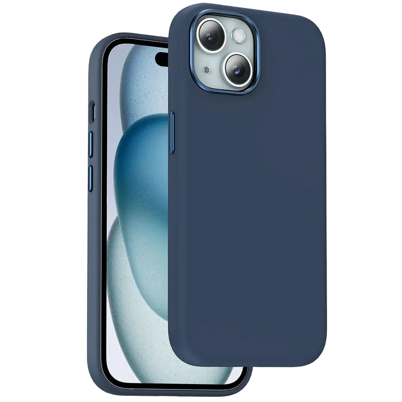 iPhone 15 Rosana Silikon Kılıf - Mavi