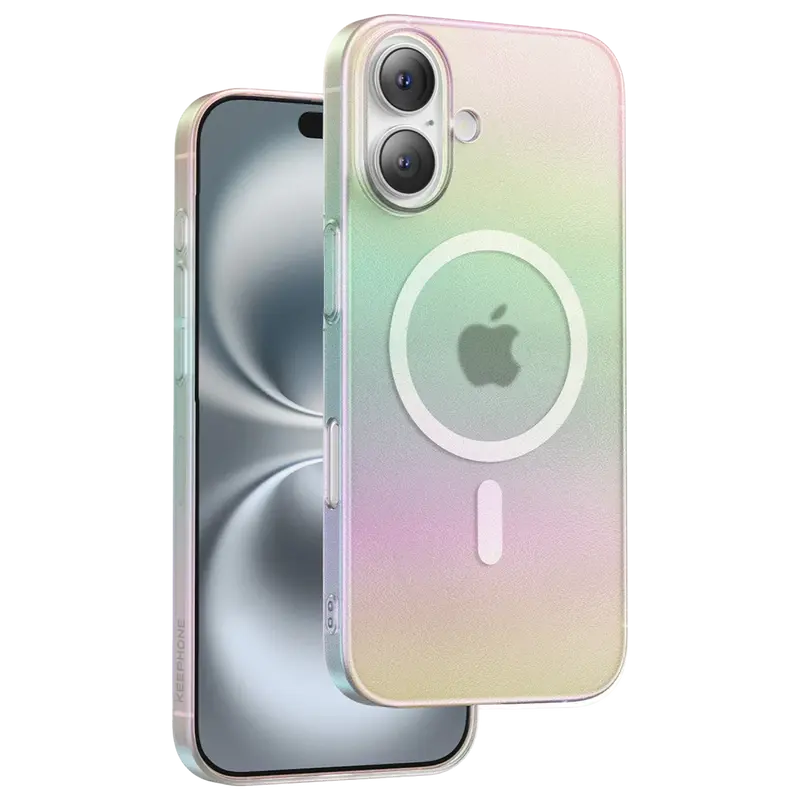 iPhone 16 Fantasia Gökkuşağı Magsafe Kılıf - Beyaz