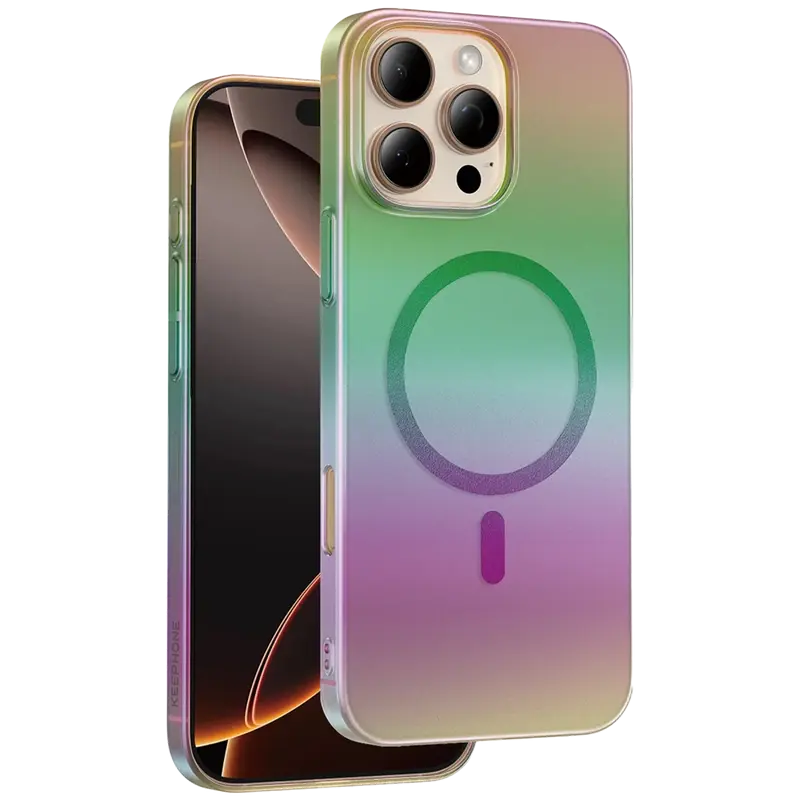 iPhone 16 Pro Fantasia Gökkuşağı Magsafe Kılıf - Siyah