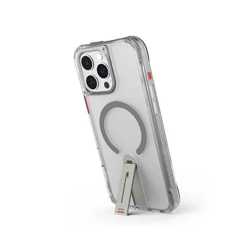 iPhone 16 Pro Uyumlu Kılıf Mag-Şarj Özellikli 360 Derece Dönebilen Standlı Skinarma Helix Kapak