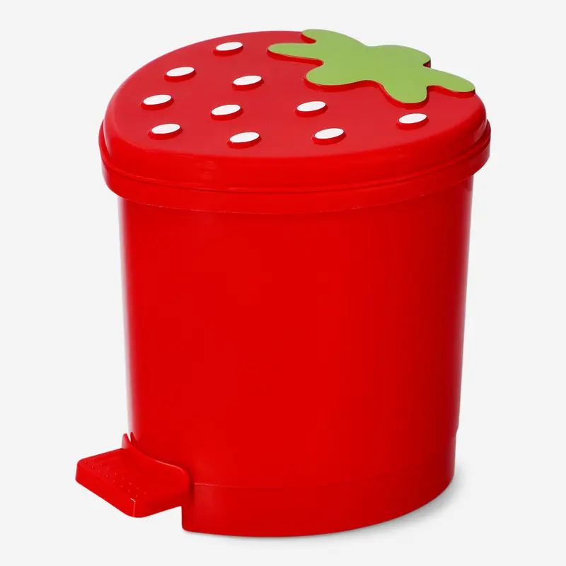 Kırmızı Çilek Şeklinde Plastik Mini Çöp Kutusu