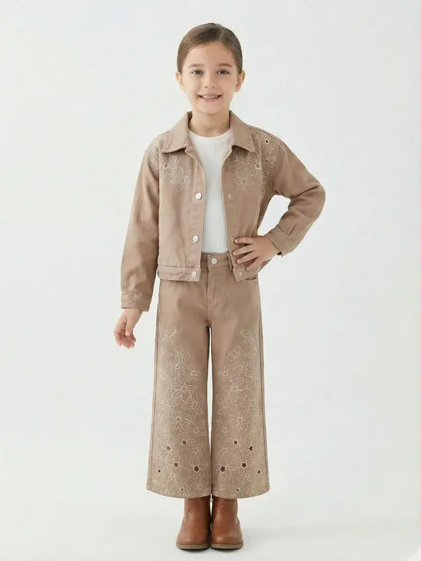 Kız Çocuk Alt Üst 3'lü Kombin Takmı SET0484